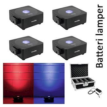 4 stk. LED batteri-lamper