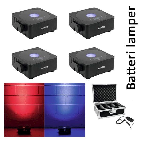 4 stk. LED batteri-lamper