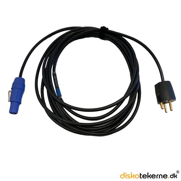 Powercon kabel - DK han -> Powercon blå - 5 meter